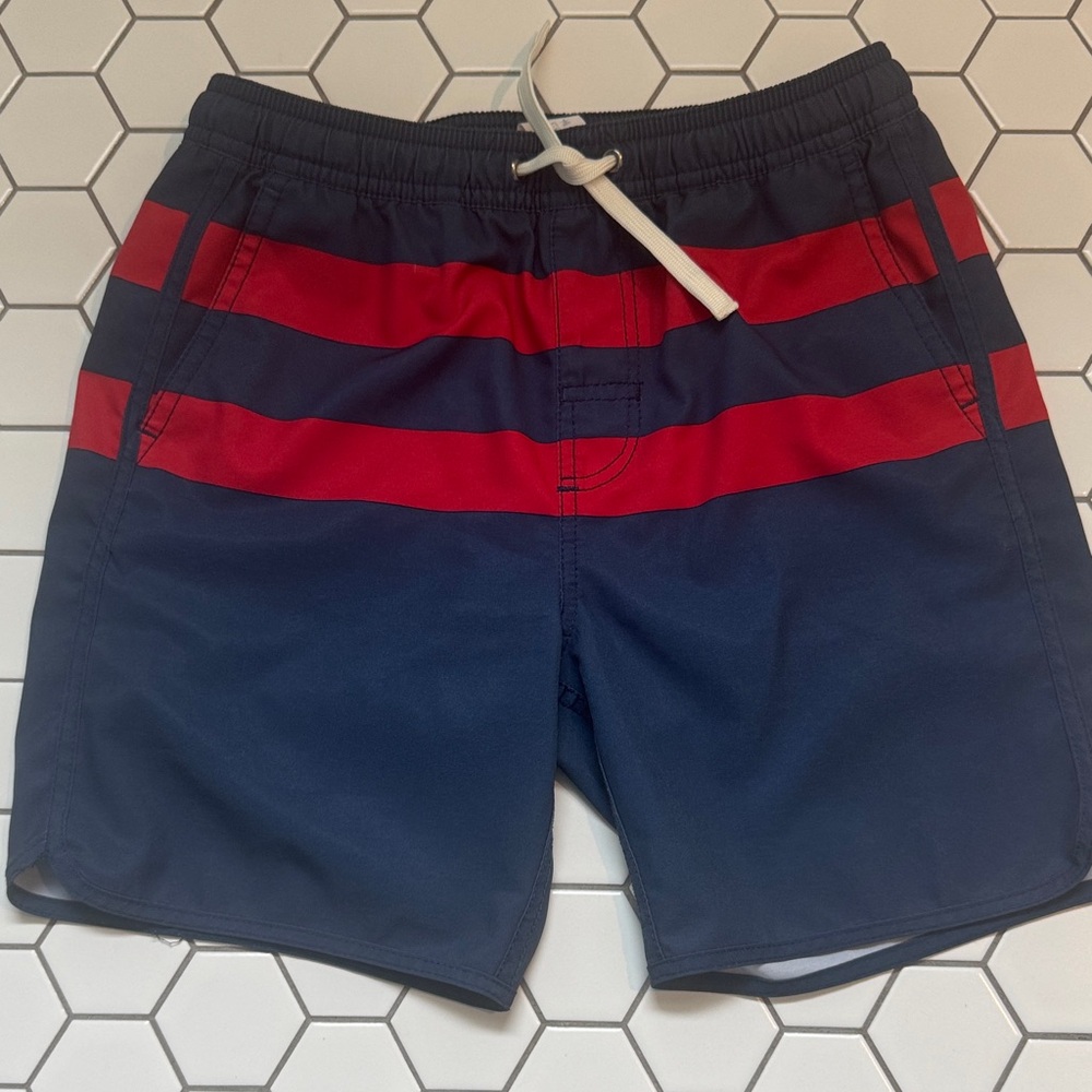 Boys Fair Harbor Med. Navy and Red Swim Shorts
